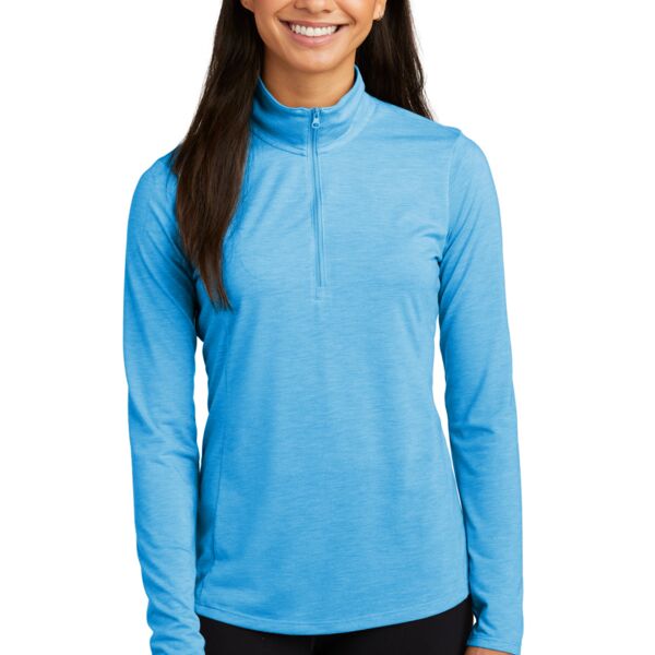Sew N Stitches ® Ladies PosiCharge ® Tri Blend Wicking 1/4 Zip Pullover Thumbnail