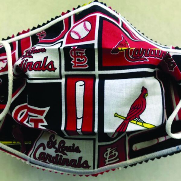 YOUTH FACEMASK - NON-MEDICAL HOMEMADE MASK - STL CARDINALS PATCHES Thumbnail