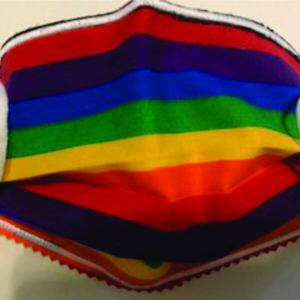 FACEMASK - NON-MEDICAL HOMEMADE MASK - RAINBOW STRIPE Thumbnail