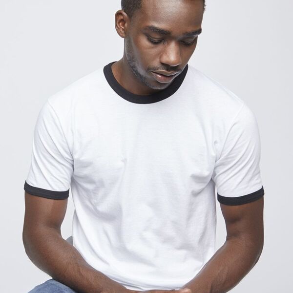 SEW N STITCHES - AMERICAN APPAREL-Fine Jersey Ringer Tee Thumbnail