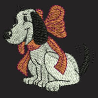 DOG WITH BOW (STOCK DESIGN) - SEW N STITCHES - PORT AUTHORITY Oversized Ultra Plush Blanket Design
