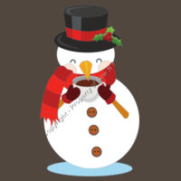 SNOWMAN WITH HOT BEVERAGE - Sew N Stitches - Core Fleece Pullover Hooded Sweatshirt Design