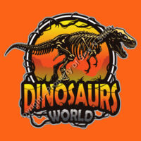 DINOSAUR WORLD FULL DINOSAUR - Sew N Stitches YOUTH DryBlend ® 50 Cotton/50 Poly T Shirt Design
