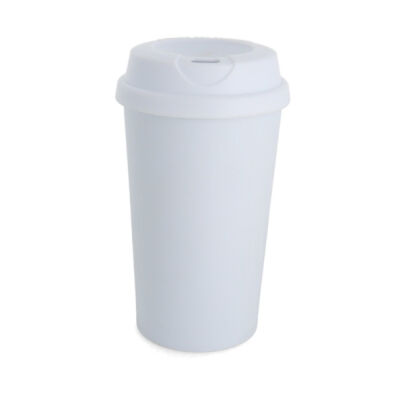 Ceramic Travel Tumbler - 10oz - White w/Black Lid Thumbnail