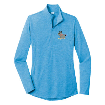 Dog LST407 - Sew N Stitches ® Ladies PosiCharge ® Tri Blend Wicking 1/4 Zip Pullover Thumbnail