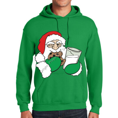 SANTA WITH COOKIES AND MILK - GILDAN ADULT HOODIE Thumbnail