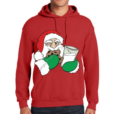 SANTA WITH COOKIES AND MILK GILDAN ADULT HOODIE Thumbnail