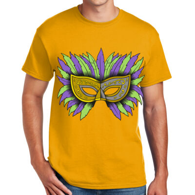 MARDI GRAS FEATHERED MASK - GILDAN DRYBLEND Thumbnail