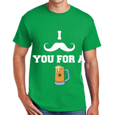I MUSTACHE YOU FOR A BEER - GILDAN DRYBLEND T-SHIRT Thumbnail