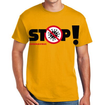 STOP 1 CORONAVIRUS -  DryBlend ® 50 Cotton/50 Poly T Shirt  Thumbnail