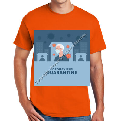 CORONAVIRUS QUARANTINE - DryBlend ® 50 Cotton/50 Poly T Shirt Thumbnail