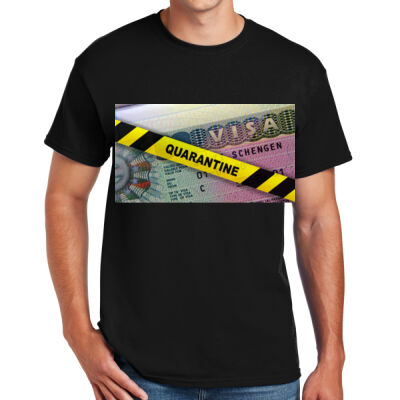 QUARANTINE TRAVEL - DryBlend ® 50 Cotton/50 Poly T Shirt Thumbnail