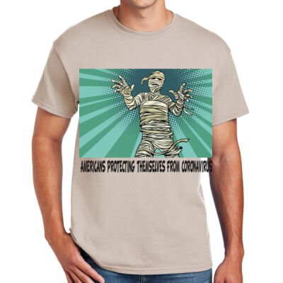 AMERICANS PROTECTING FROM CORONAVIRUS - DryBlend ® 50 Cotton/50 Poly T Shirt Thumbnail