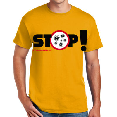 STOP CORONAVIRUS - DryBlend ® 50 Cotton/50 Poly T Shirt Thumbnail