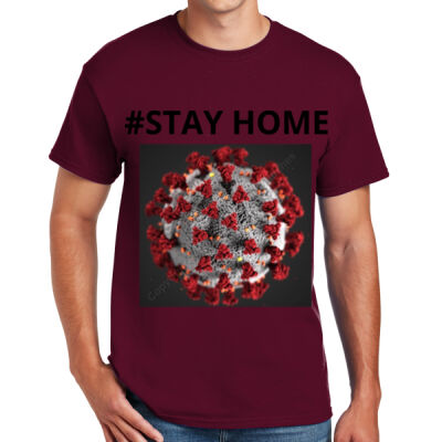 #STAY HOME CORONAVIRUS CELL - DryBlend ® 50 Cotton/50 Poly T Shirt  Thumbnail