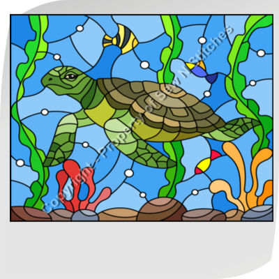 SEA TURTLE STATIC WINDOW CLING CLEAR 36"H BY 40"W Thumbnail