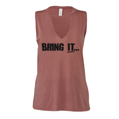 BRING IT - Fast Fashion Women's Flowy Cut Neck Tank Thumbnail