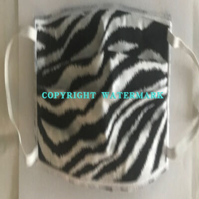FACEMASK - NON-MEDICAL HOMEMADE MASK - ZEBRA Thumbnail