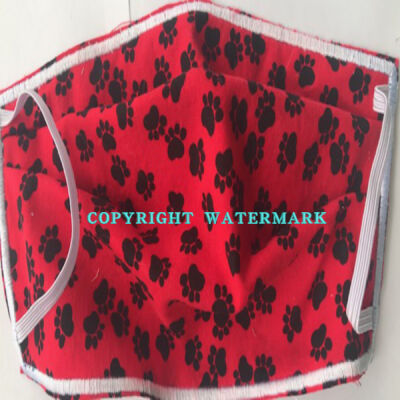 FACEMASK - NON-MEDICAL RATED  HOMEMADE - PAW PRINTS Thumbnail