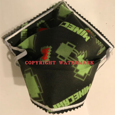 FACEMASK - NON-MEDICAL GRADE HOMEMADE FACEMASK 2-PLY COTTON - MINECRAFT Thumbnail