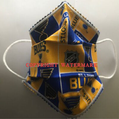 FACEMASK - NON-MEDICAL HOMEMADE MASK - STL BLUES Thumbnail
