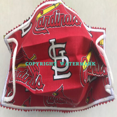 YOUTH FACEMASK - NON-MEDICAL HOMEMADE MASK - STL CARDINALS RED Thumbnail