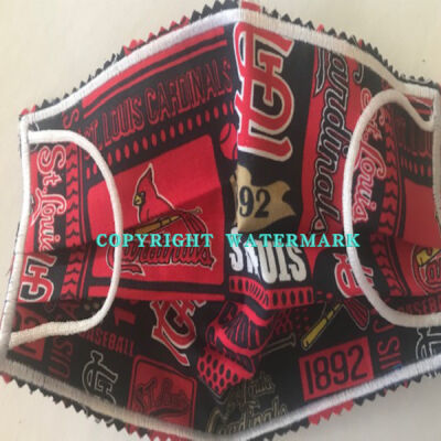 FACEMASK - NON-MEDICAL HOMEMADE MASK - STL CARDINALS THROWBACK BLOCKS (LIMITED STOCK) Thumbnail