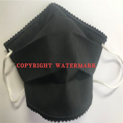 FACE MASK - NON-MEDICAL GRADE HOMEMADE MASK - 2PLY CLOTH WASHABLE - MADE IN USA - PLAIN - BLACK Thumbnail