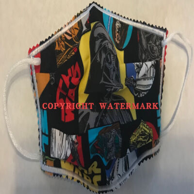 FACEMASK - NON-MEDICAL HOMEMADE MASK -2-PLY CLOTH - WASHABLE- STAR WARS CHARACTERS (Limited Edition)  Thumbnail