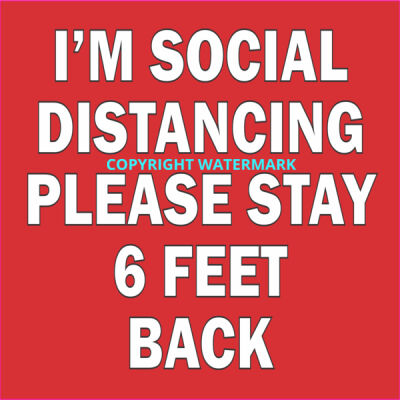 I'M SOCIAL DISTANCING DECAL (CAN BE PLACED ON FLOOR OR WALL) 7"X12" Thumbnail
