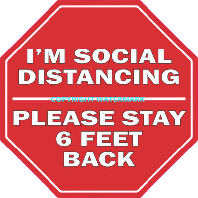 I'M SOCIAL DISTANCING STAY BACK HEX DECAL 24"X24" 3 Thumbnail