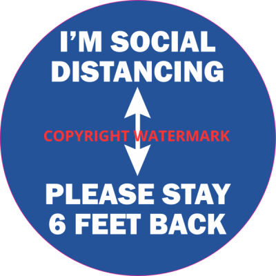 10 PACK -Social Distancing Sign 12" X 12" WINDOW CLING DECAL  2 2 Thumbnail