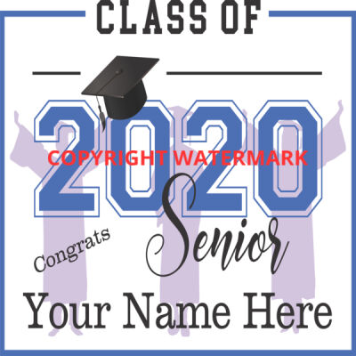Graduation Sign - Class of 2020 Seniors WITH SILHOUETTES TWO Thumbnail