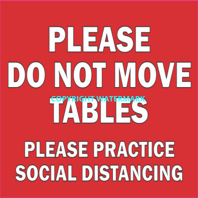 Do Not Move Tables Decal 7"X12" Thumbnail