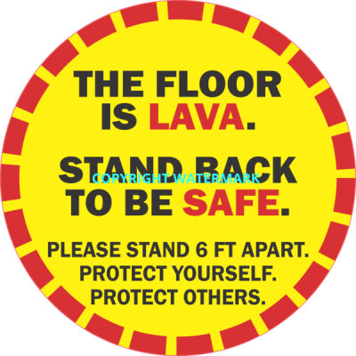 FLOOR is LAVA STAND BACK TO BE SAFE 12"X12" DECAL Thumbnail
