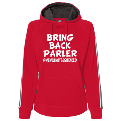 Bring Back Free Speech Platform- J. Amercia Women's Rival Fleece Hooded Sweatshirt Thumbnail