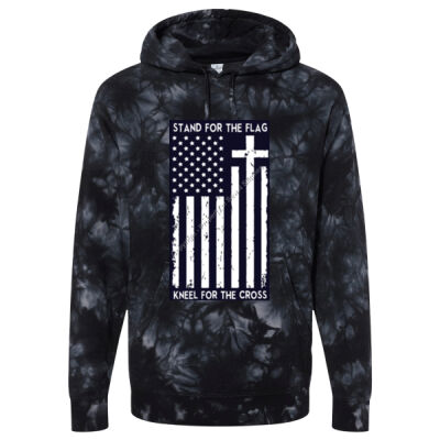 STAND FOR THE FLAG BUT KNEEL FOR THE CROSS - Independent Trading Co. Midweight Tie-Dyed Hooded Sweatshirt  Thumbnail