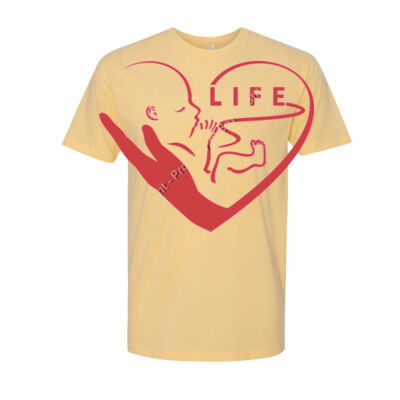  ProLife Baby in Hand and Heart - Next /Level Sueded Short Sleeve Crew  2 2 3 Thumbnail