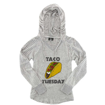 TACO TUESDAY - BOXERCRAFT Women's Cuddle Fleece V-Neck Hooded Pullover  Thumbnail