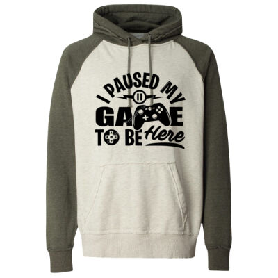 i paused my game to be here - J AMERICA Vintage Heather Hooded Sweatshirt Thumbnail