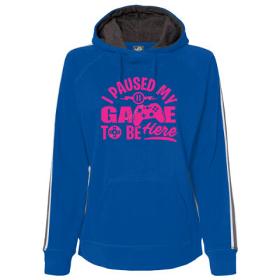I PAUSED MY GAME TO BE HERE - J AMERICA Women's Rival Fleece Hooded Sweatshirt  Thumbnail