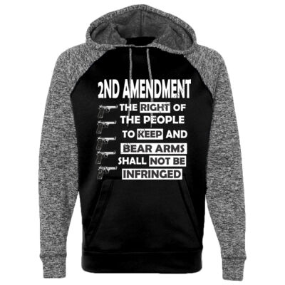 2ND AMENDMENT RIGHT TO BEAR ARMS GUNS - J America - Colorblocked Cosmic Fleece Hooded Sweatshirt  Thumbnail