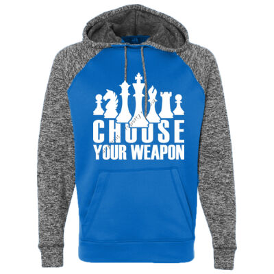 CHOOSE YOUR WEAPON CHESS SET IN WHITE - Colorblocked Cosmic Fleece Hooded Sweatshirt Thumbnail