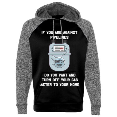 IF YOU ARE AGAINST PIPELINES TURN OFF YOUR GAS METER TO YOUR HOME - J. America - Colorblocked Cosmic Fleece Hooded Sweatshirt Thumbnail