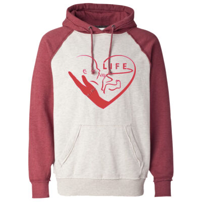 PRO-LIFE BABY IN HAND IN  HEART -  J. America - Vintage Heather Hooded Sweatshirt Thumbnail