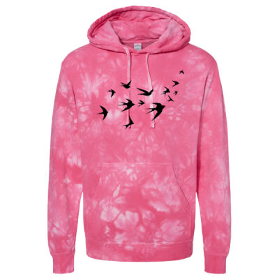 BARN SWALLOWS LIKE DAVID ROSE - INDEPENDENT TRADING CO. - Midweight Tie-Dyed Hooded Sweatshirt Thumbnail
