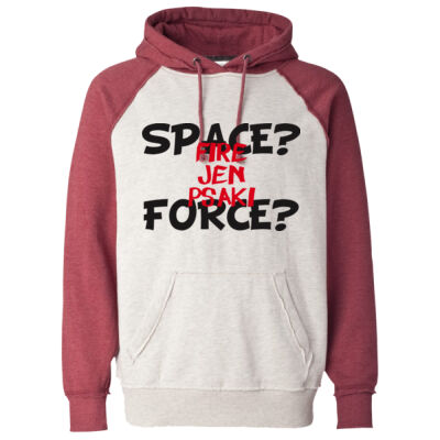 SPACE? FORCE? FIRE JEN PSAKI -  J AMERICA Vintage Heather Hooded Sweatshirt  Thumbnail