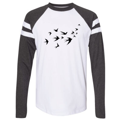 BARN SWALLOWS LIKE DAVID ROSE - LAT Fine Jersey Mash Up Long Sleeve Tee Thumbnail