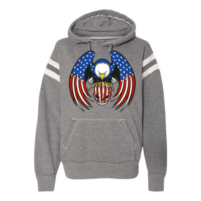 EAGLE WITH SKULL FLAG - J. America - Vintage Athletic Hooded Sweatshirt Thumbnail