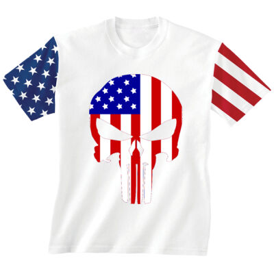 SKULL FLAG - CODE FIVE - Stars & Stripes T-Shirt Thumbnail